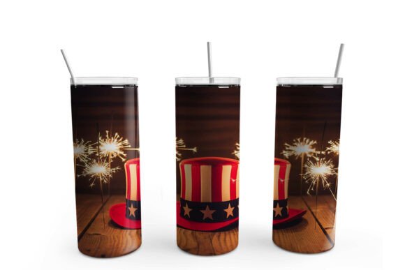 Download Uncle Sam Hat &amp; Sparklers Tumbler Wrap - Wrap Collection