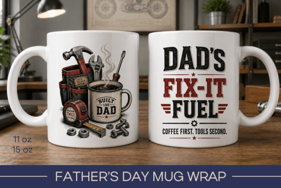 Download Funny Fathers Day Mug Wrap, Dad Mug - Premium Resources