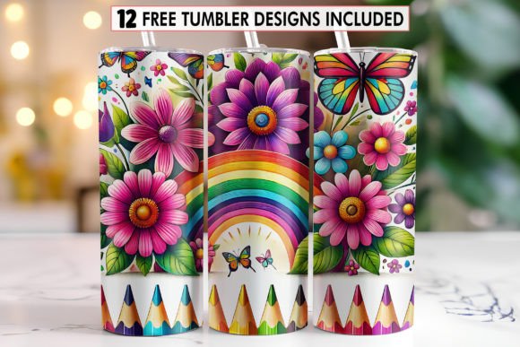 Download Glitter Pencil Teacher Tumbler Wrap - Wrap Collection