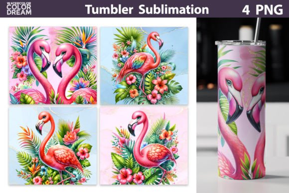Download Tropical Flamingo Tumbler Wrap - Wrap Collection