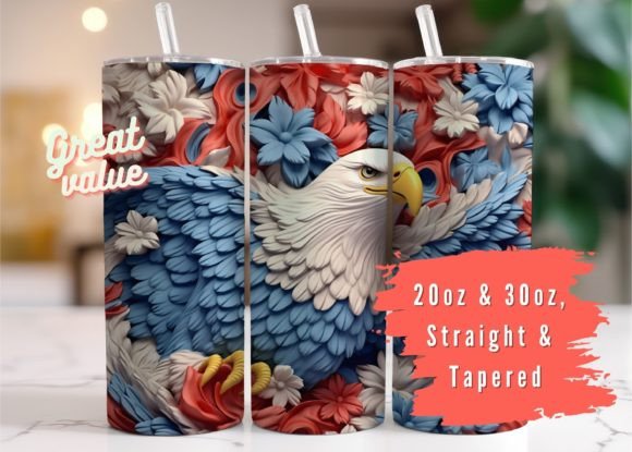 Download 3D American Bald Eagle Tumbler Wrap - Wrap Collection