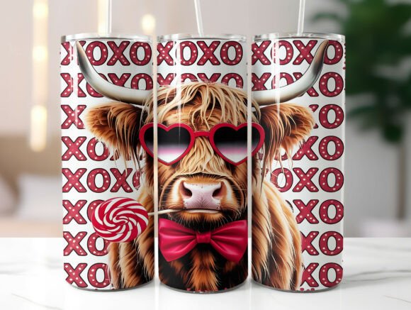 Download 20oz Highland Cow Valentine Tumbler Wrap - Wrap Collection