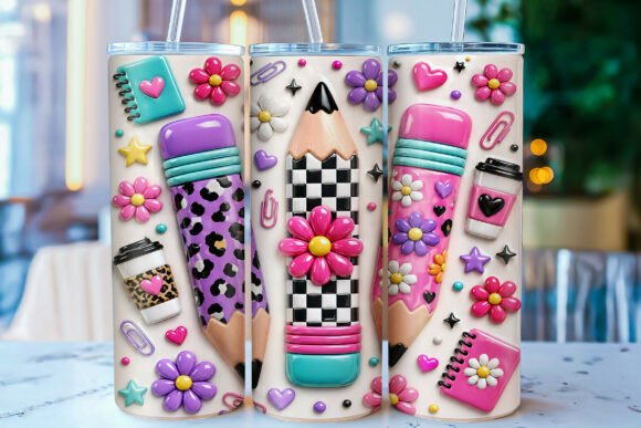 Download 3D Inflated Teacher Tumbler Wrap PNG - Wrap Collection