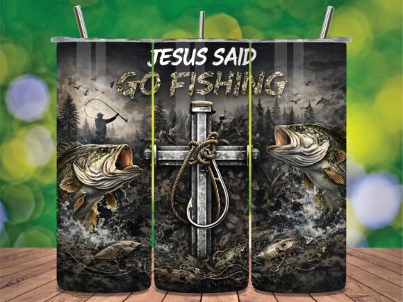 Download Jesus Said Go Fishing Tumbler Wrap - Wrap Collection