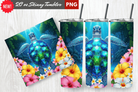 Download Crystal Shell Sea Turtle Tumbler Wrap - Wrap Collection