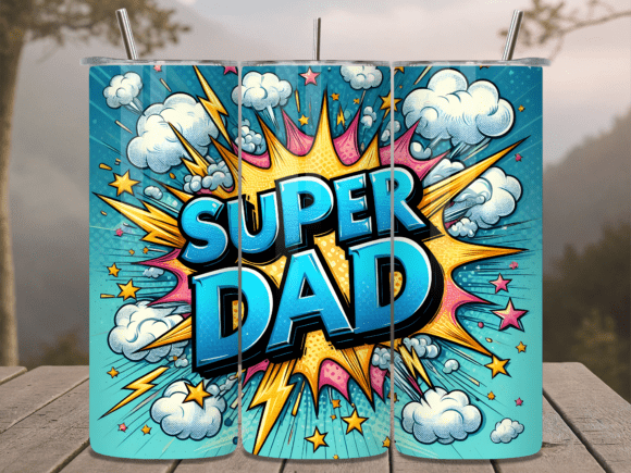 Download Super Dad Comic Dad Gift Tumbler Wrap - Wrap Collection