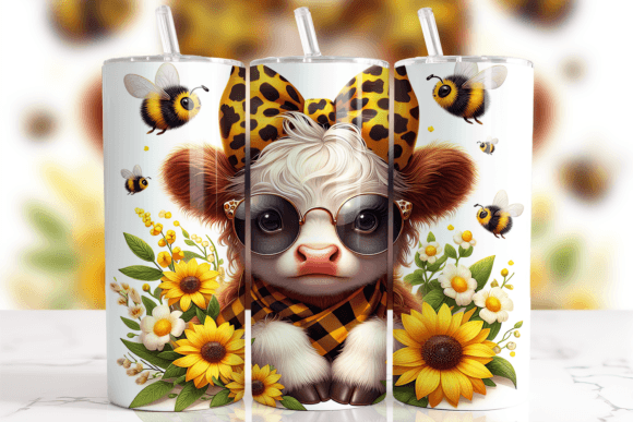 Download Sunflower Bee Cheetah Highland Cow Wrap - Wrap Collection