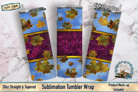 Download Festive Fall Leaves Tumbler Wrap - Wrap Collection