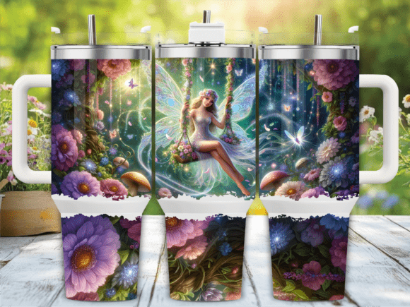 Download Floral Garden Fairy 40oz Tumbler Wrap - Wrap Collection