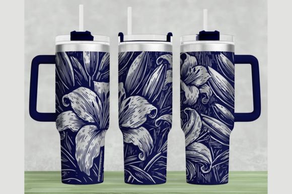 Download Lilies 40oz Laser Tumbler Wrap SVG - Wrap Collection