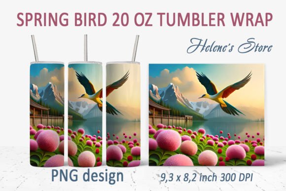 Download Spring Bird Tumbler Sublimation Wrap PNG - Wrap Collection