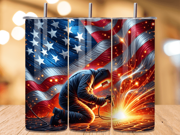 Download American Flag Welding Spark Tumbler Wrap - Wrap Collection