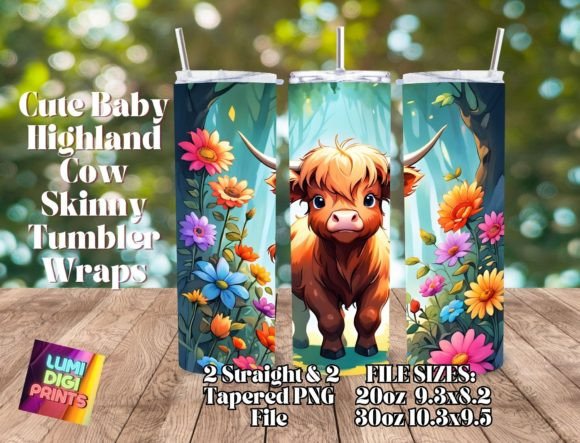 Download Highland Cow Watercolor Tumbler Wrap PNG - Wrap Collection