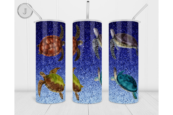 Download 20oz Turtle Tumbler Glitter Ocean Wrap - Wrap Collection