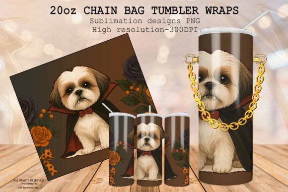 Download ShihTzu Halloween Straight Tumbler Wrap - Wrap Collection