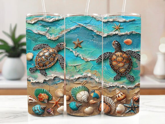 Download Sea Turtle Tumbler Wrap PNG Ocean - Wrap Collection