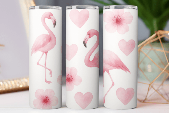 Download Flamingo Watercolor Pattern Tumbler Wrap - Wrap Collection