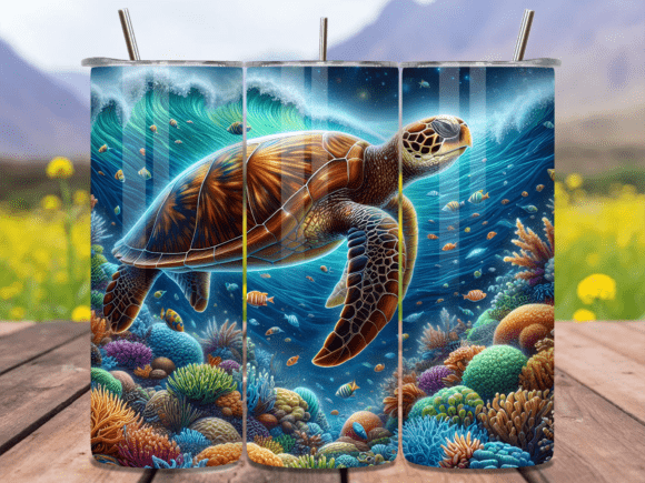 Download Ocean Sea Turtle Tumbler Wrap PNG - Wrap Collection