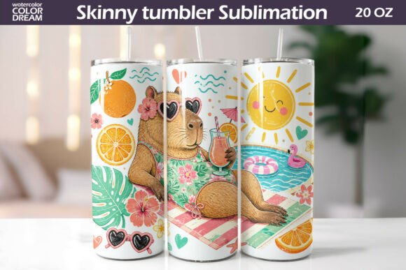 Download Summer Capybara Tumbler Wrap - Wrap Collection