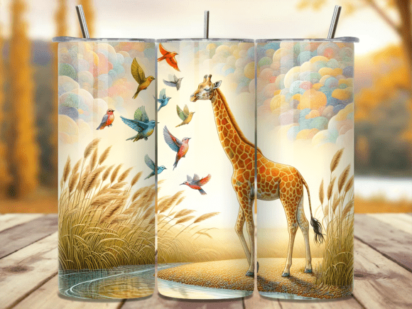 Download Colorful Bird Giraffe Tumbler Wrap - Wrap Collection