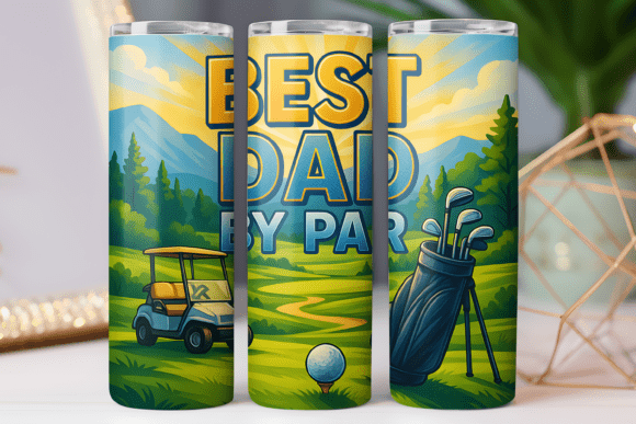 Download Golf Father Tumbler Wrap 20oz Skinny Png - Wrap Collection