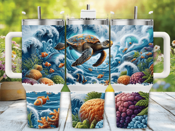 Download Sea Turtle Ocean Reef 40oz Tumbler Wrap - Wrap Collection
