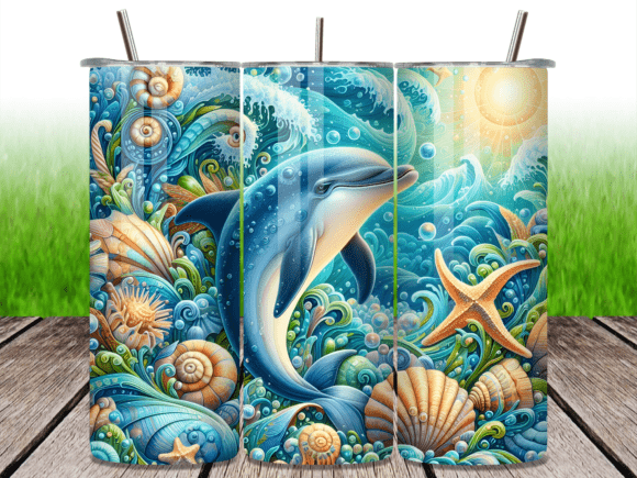 Download Tropical Dolphin Coral Reef Tumbler Wrap - Wrap Collection