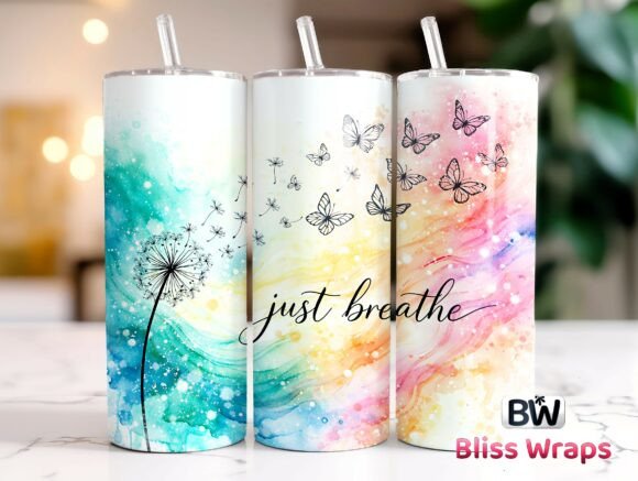 Download Just Breathe Dandelion Tumbler Wrap - Wrap Collection