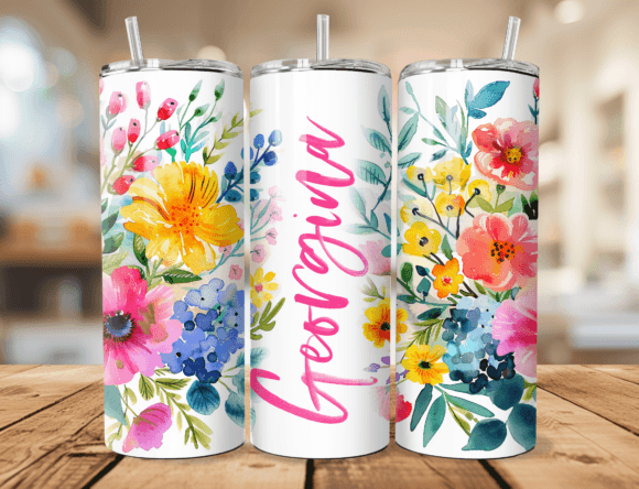 Download Vibrant Bouquet Name Tumbler Wrap - Wrap Collection