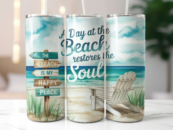 Download Tropical Beach Summer 20oz Tumbler Wrap - Wrap Collection