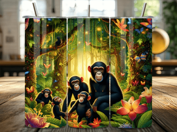 Download Chimpanzee Family Jungle Tumbler Wrap - Wrap Collection