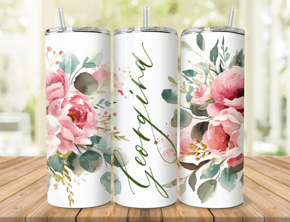 Download Red Floral Name Tumbler Wrap - Wrap Collection