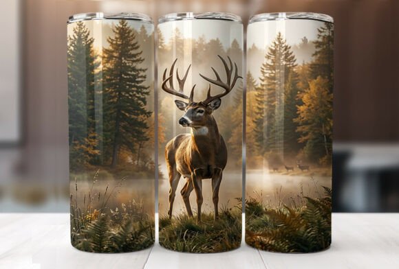 Download Majestic Deer Forest 20 Oz Tumbler Wrap - Wrap Collection