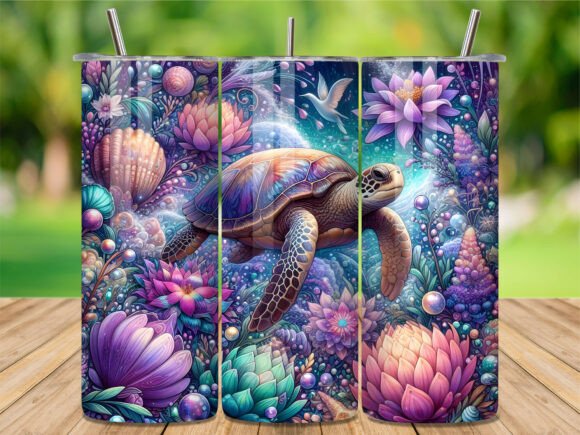 Download Mystic Lotus Sea Turtle Tumbler Wrap - Wrap Collection