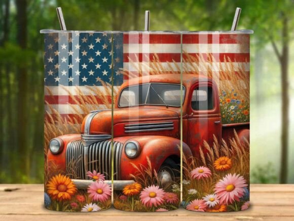 Download Rusty Vintage Americana Tumbler Wrap V.4 - Wrap Collection