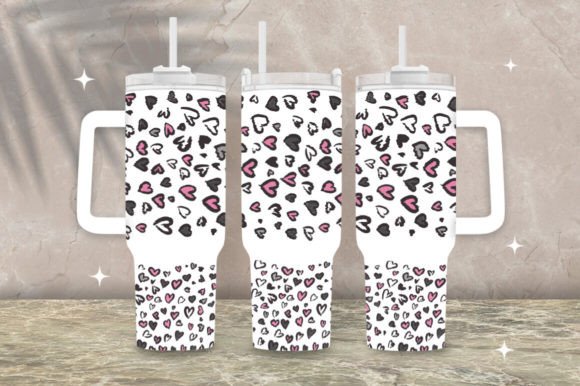 Download 40oz Small Heart Print Tumbler Wrap Png - Wrap Collection