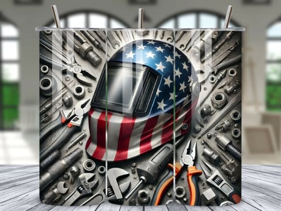 Download USA Flag Welding Helmet Tumbler Wrap PNG - Wrap Collection