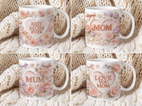 Download 3D Effect Mother's Day Mug Wrap Bundle - Wrap Collection