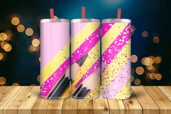 Download Glitter Pencil Teacher Tumbler Wrap - Wrap Collection