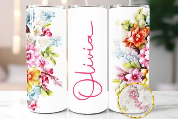 Download 3D Flowers Sublimation Tumbler Wrap PNG - Wrap Collection