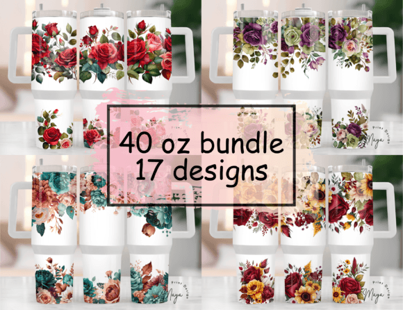 Download 40 Oz Tumbler Wrap Bundle Floral - Wrap Collection