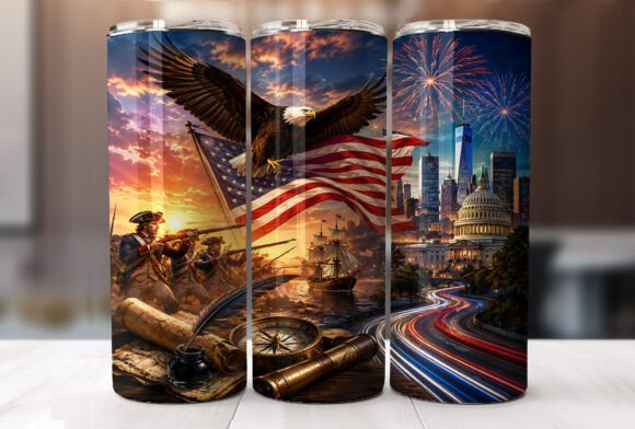 Download Vintage Patriotic American Tumbler Wrap - Wrap Collection