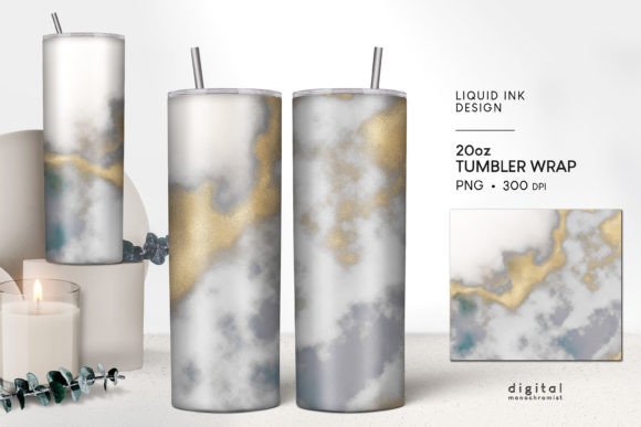 Download Tumbler Wrap Ink Gold Gray PNG - Wrap Collection