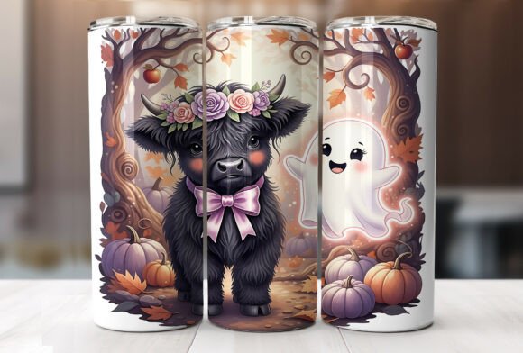 Download 20oz Highland Cow Ghost Tumbler Wrap PNG - Wrap Collection