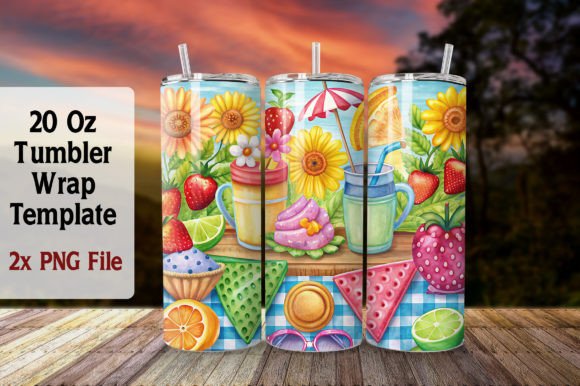 Download Summer 20oz Tumbler Wrap Sublimation PNG - Wrap Collection