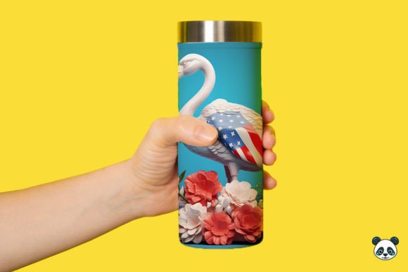 Download Patriotic 3D Flamingo Tumbler Wrap Png 2 - Wrap Collection