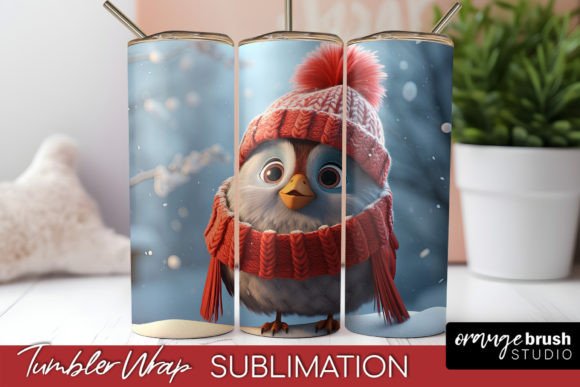 Download Christmas Tumbler Wrap, Bird Sublimation - Wrap Collection