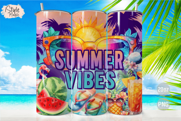 Download Summer Vibes Beach Tumbler Wrap - Wrap Collection