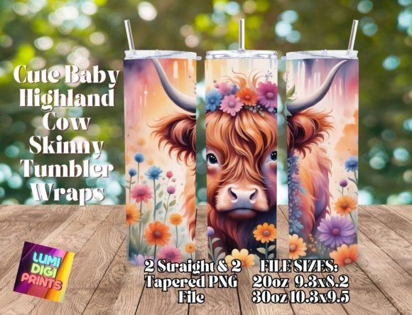 Download Highland Cow Watercolor Tumbler Wrap PNG - Wrap Collection