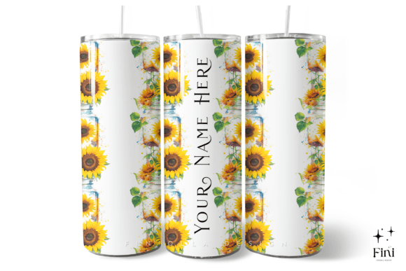 Download Sunflower Add Your Own Name Tumbler Wrap - Wrap Collection